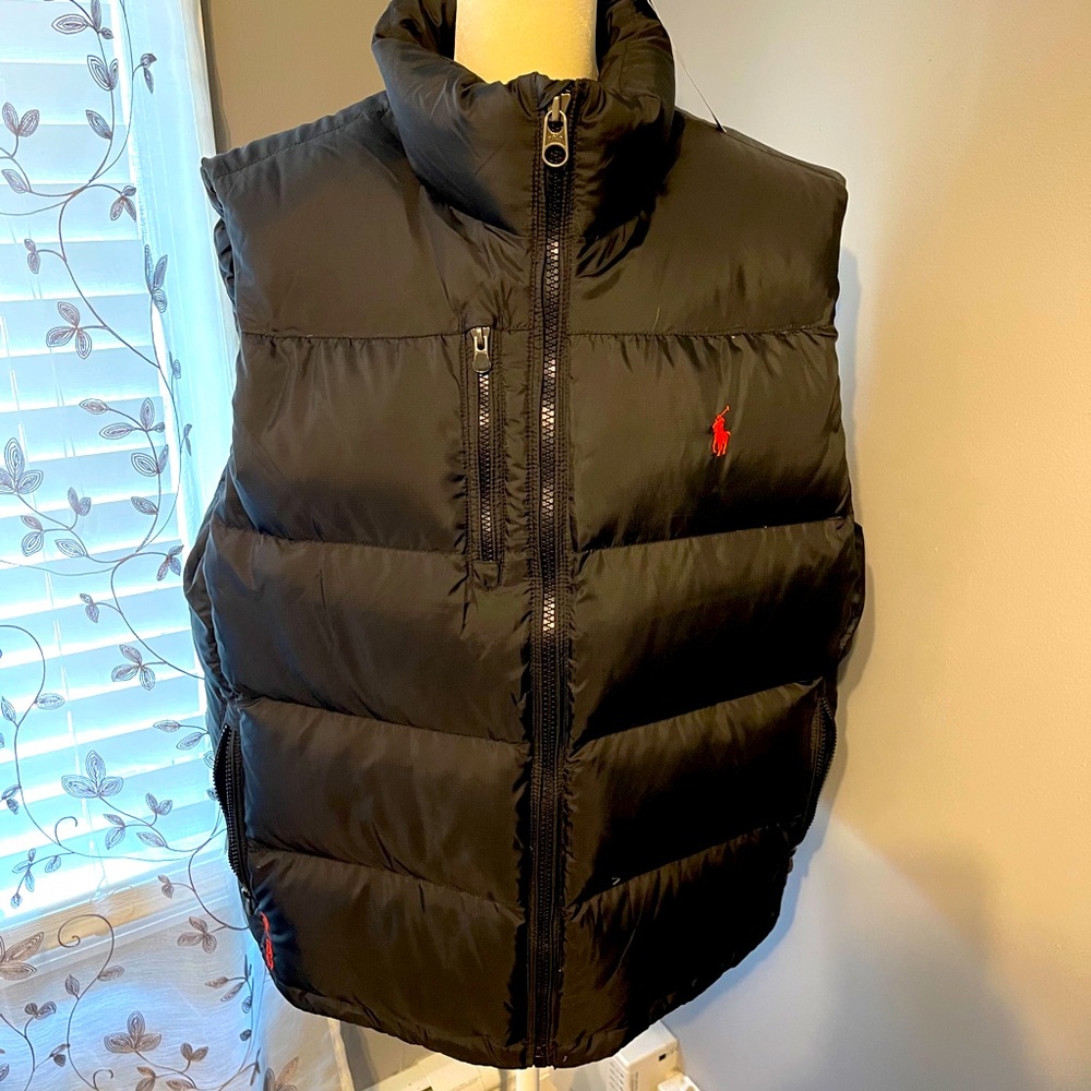 NWT: Polo by Ralph Lauren Black Down Vest XL